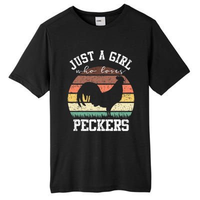 Just A Who Loves Peckers Funny Chicken Farmer Lover Tall Fusion ChromaSoft Performance T-Shirt