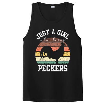 Just A Who Loves Peckers Funny Chicken Farmer Lover PosiCharge Competitor Tank