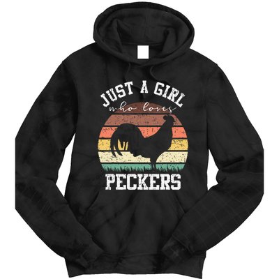 Just A Who Loves Peckers Funny Chicken Farmer Lover Tie Dye Hoodie