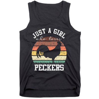 Just A Who Loves Peckers Funny Chicken Farmer Lover Tank Top