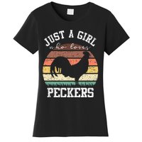 Just A Who Loves Peckers Funny Chicken Farmer Lover Women's T-Shirt