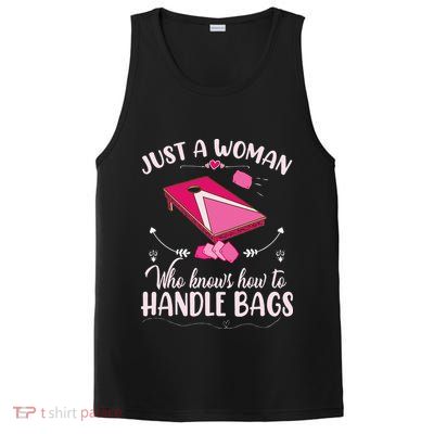 Just A Woman Who Knows How To Handle Bags Women Cornhole PosiCharge Competitor Tank
