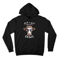 Just A Who Loves Cows funny Farmhouse Hoodie