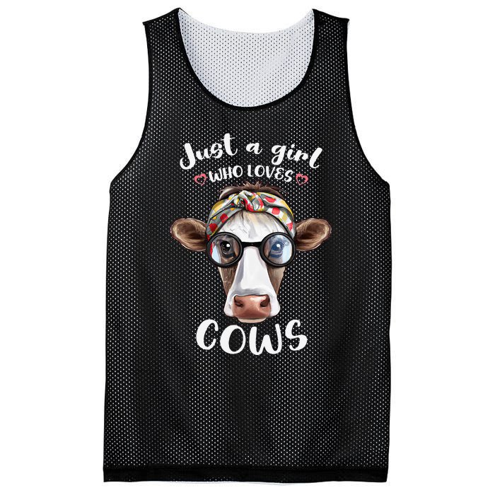 Just A Who Loves Cows funny Farmhouse Mesh Reversible Basketball Jersey Tank