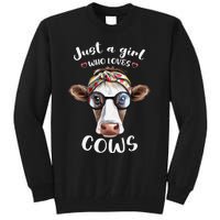 Just A Who Loves Cows funny Farmhouse Tall Sweatshirt