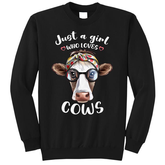 Just A Who Loves Cows funny Farmhouse Tall Sweatshirt