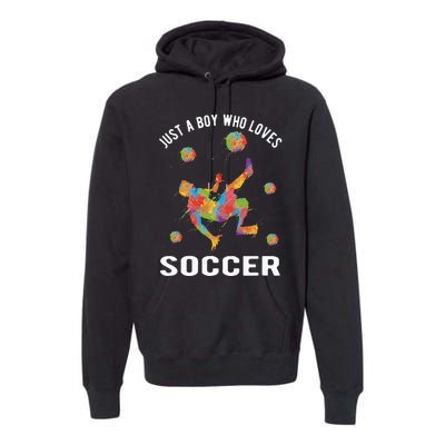 Just A  Who Loves Soccer Funny Premium Hoodie