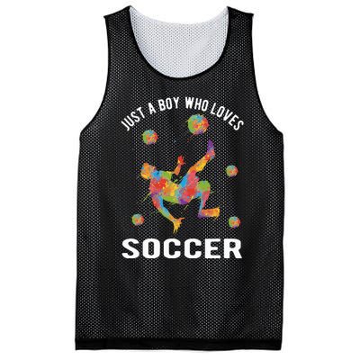 Just A  Who Loves Soccer Funny Mesh Reversible Basketball Jersey Tank