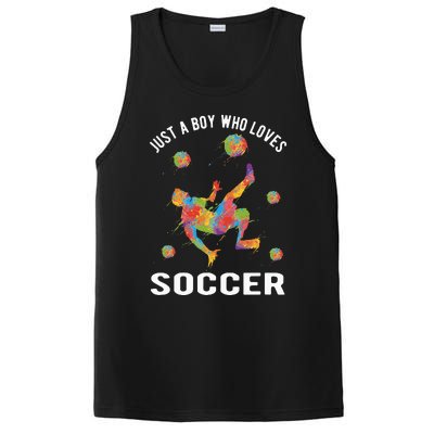 Just A  Who Loves Soccer Funny PosiCharge Competitor Tank