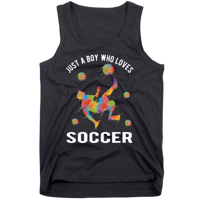 Just A  Who Loves Soccer Funny Tank Top