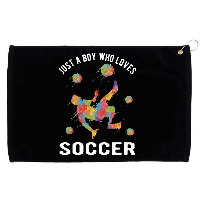 Just A  Who Loves Soccer Funny Grommeted Golf Towel