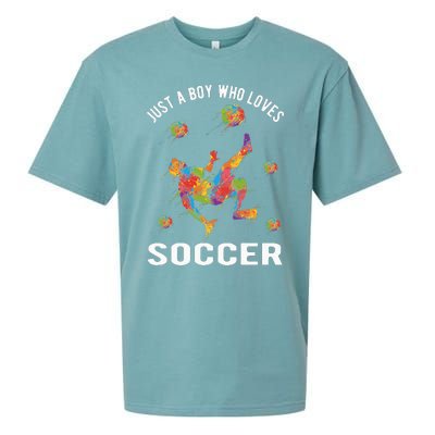 Just A  Who Loves Soccer Funny Sueded Cloud Jersey T-Shirt