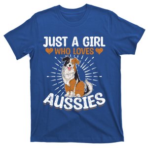 Just A Who Loves Aussies Dog Lover Australian Shepherd Gift T-Shirt