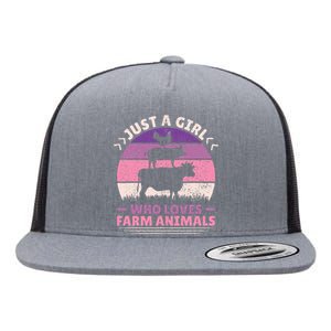 Just A Who Loves Farm funny Animals Lover Flat Bill Trucker Hat