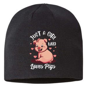 Just A  Who Loves Pigs Hog Lover Pig Tee For Pig Lovers Sustainable Beanie