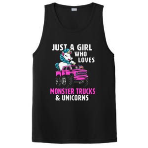 Just A Who Loves Monster Trucks And Unicorns Gift PosiCharge Competitor Tank