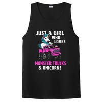 Just A Who Loves Monster Trucks And Unicorns Gift PosiCharge Competitor Tank