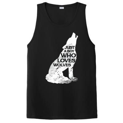 Just A Who Loves Wolves | Cute Lover Of Wolf PosiCharge Competitor Tank