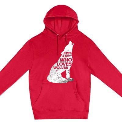 Just A Who Loves Wolves | Cute Lover Of Wolf Premium Pullover Hoodie