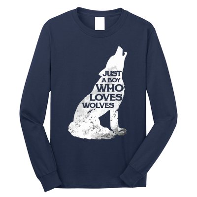 Just A Who Loves Wolves | Cute Lover Of Wolf Long Sleeve Shirt