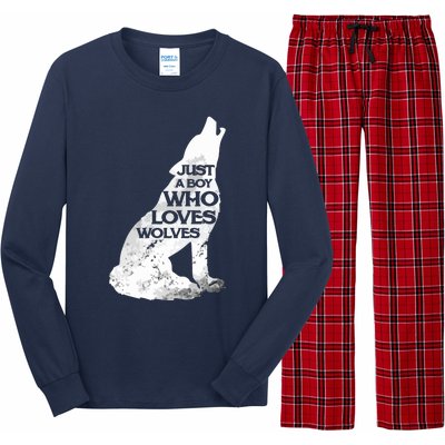 Just A Who Loves Wolves | Cute Lover Of Wolf Long Sleeve Pajama Set