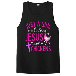 Just A Who Loves Jesus And Chickens Christian Cute PosiCharge Competitor Tank