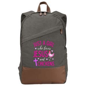 Just A Who Loves Jesus And Chickens Christian Cute Cotton Canvas Backpack