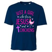 Just A Who Loves Jesus And Chickens Christian Cute Cooling Performance Crew T-Shirt