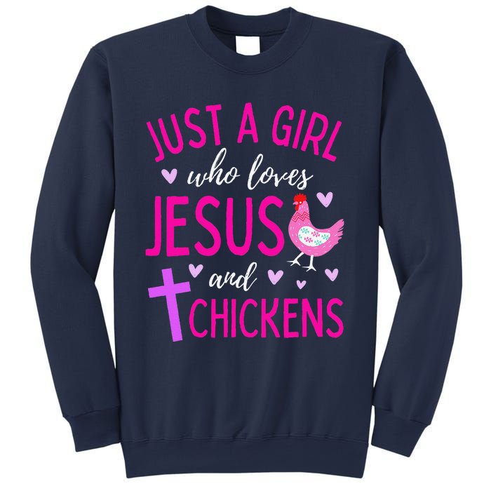 Just A Who Loves Jesus And Chickens Christian Cute Sweatshirt