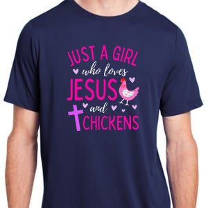 Just A Who Loves Jesus And Chickens Christian Cute Adult ChromaSoft Performance T-Shirt