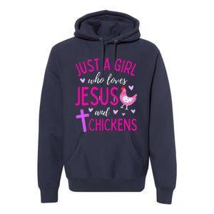 Just A Who Loves Jesus And Chickens Christian Cute Premium Hoodie