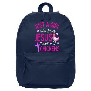 Just A Who Loves Jesus And Chickens Christian Cute 16 in Basic Backpack