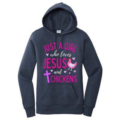 Just A Who Loves Jesus And Chickens Christian Cute Women's Pullover Hoodie