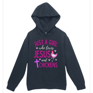 Just A Who Loves Jesus And Chickens Christian Cute Urban Pullover Hoodie