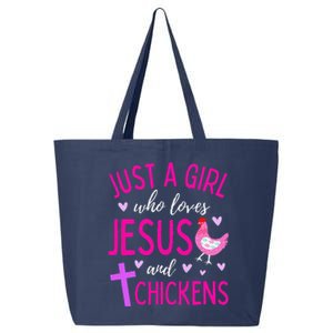 Just A Who Loves Jesus And Chickens Christian Cute 25L Jumbo Tote