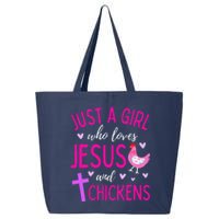 Just A Who Loves Jesus And Chickens Christian Cute 25L Jumbo Tote