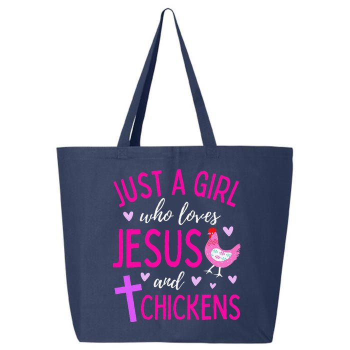 Just A Who Loves Jesus And Chickens Christian Cute 25L Jumbo Tote