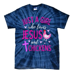 Just A Who Loves Jesus And Chickens Christian Cute Tie-Dye T-Shirt