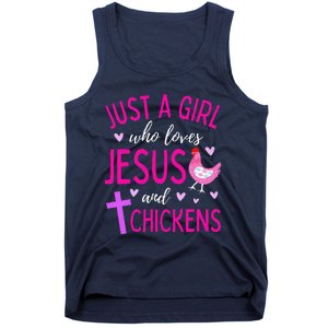 Just A Who Loves Jesus And Chickens Christian Cute Tank Top