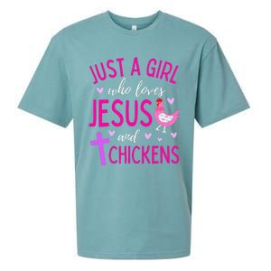 Just A Who Loves Jesus And Chickens Christian Cute Sueded Cloud Jersey T-Shirt