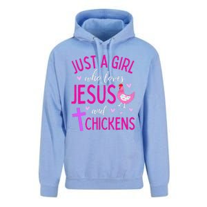 Just A Who Loves Jesus And Chickens Christian Cute Unisex Surf Hoodie