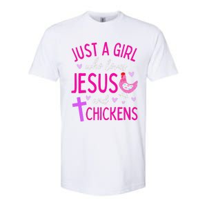 Just A Who Loves Jesus And Chickens Christian Cute Softstyle CVC T-Shirt