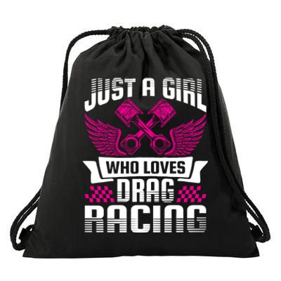 Just A Who Loves Drag Racing Drag Race Gift Drawstring Bag