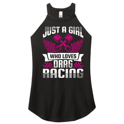 Just A Who Loves Drag Racing Drag Race Gift Women’s Perfect Tri Rocker Tank