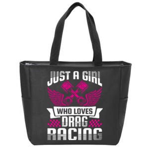 Just A Who Loves Drag Racing Drag Race Gift Zip Tote Bag