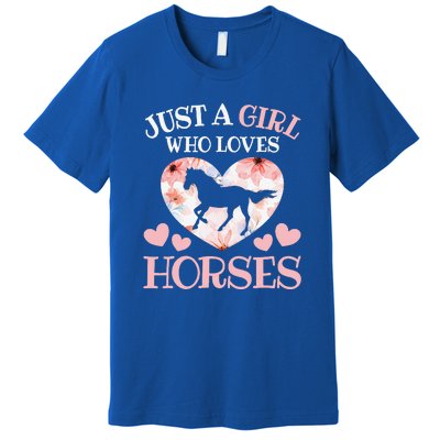 Just A Who Loves Horses Horseback Riding Premium T-Shirt