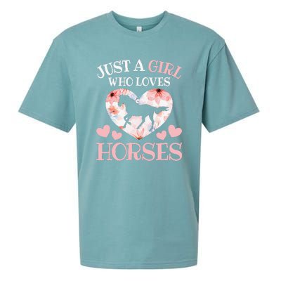 Just A Who Loves Horses Horseback Riding Sueded Cloud Jersey T-Shirt