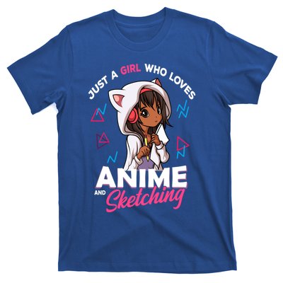 Just A Who Loves Anime And Sketching Anime Merch Stuff Gift T-Shirt