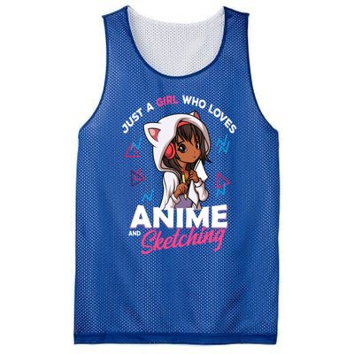 Just A Who Loves Anime And Sketching Anime Merch Stuff Gift Mesh Reversible Basketball Jersey Tank