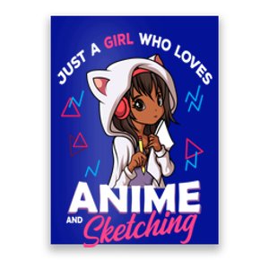 Just A Who Loves Anime And Sketching Anime Merch Stuff Gift Poster